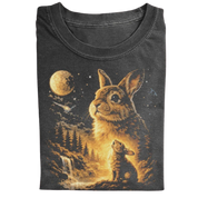 Vintage Moonlit Rabbit T-Shirt – Aesthetic Cottagecore Bunny Nature Tee