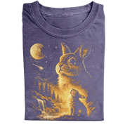 Vintage Moonlit Rabbit T-Shirt – Aesthetic Cottagecore Bunny Nature Tee