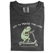 Off to Praise the Lord Frog – Cute Funny Christian T-Shirt