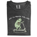 Off to Praise the Lord Frog – Cute Funny Christian T-Shirt