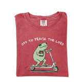 Off to Praise the Lord Frog – Cute Funny Christian T-Shirt