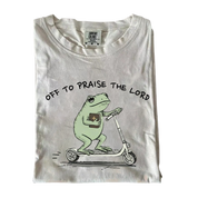 Off to Praise the Lord Frog – Cute Funny Christian T-Shirt