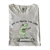 Off to Praise the Lord Frog – Cute Funny Christian T-Shirt