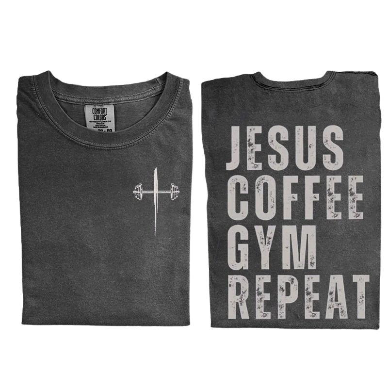Jesus Coffee Gym Repeat Tee
