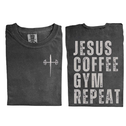 Jesus Coffee Gym Repeat Tee