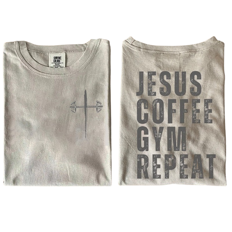 Jesus Coffee Gym Repeat Tee