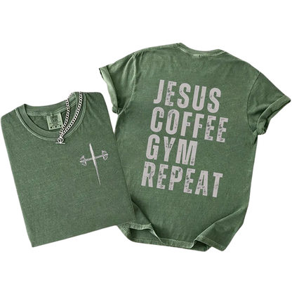 Jesus Coffee Gym Repeat Tee