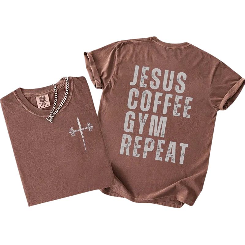 Jesus Coffee Gym Repeat Tee