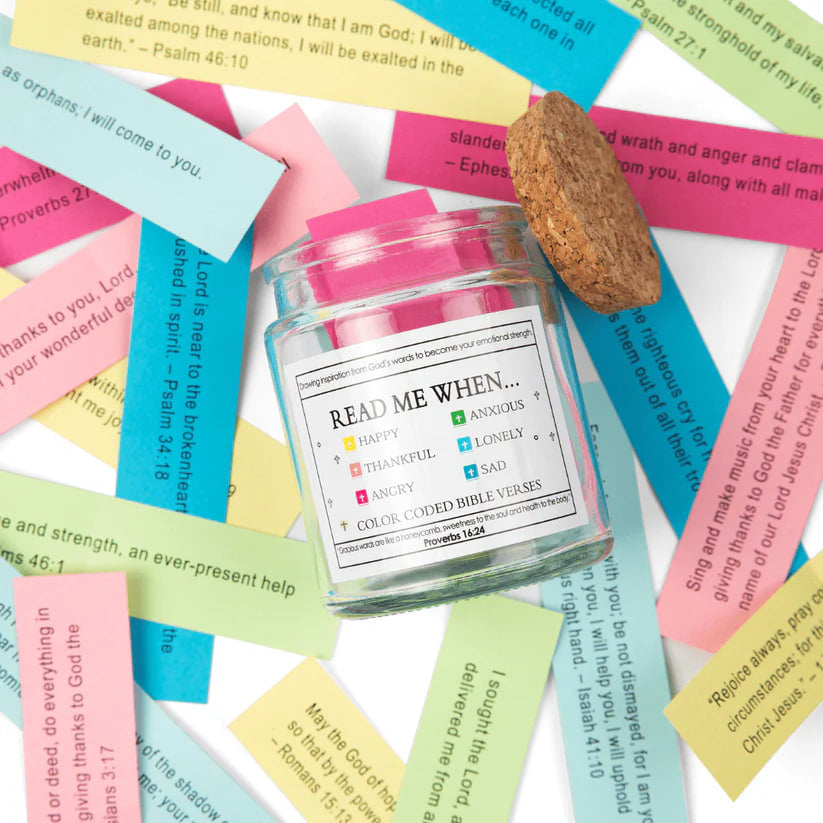 Handmade 90 Day Bible Verses Jar (Free Christian Gift Box)