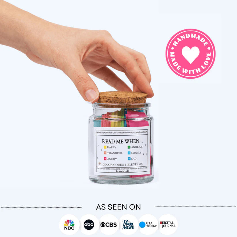 Handmade 90 Day Bible Verses Jar (Free Christian Gift Box)
