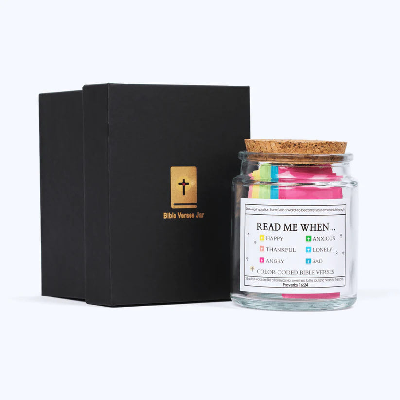 Handmade 90 Day Bible Verses Jar (Free Christian Gift Box)